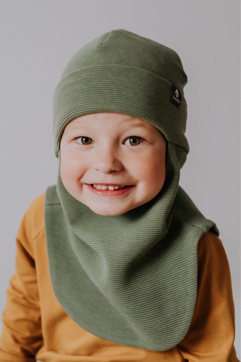 Merino-Lined Toddlers & Kids Hooded Hat & Scarf (Odin) - Tiny Tugz™