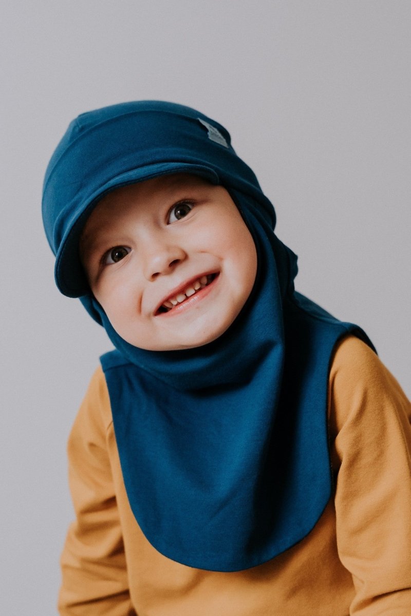 Merino-Lined Toddlers & Kids Peaked Hooded Hat & Scarf (Morris) - Tiny Tugz™