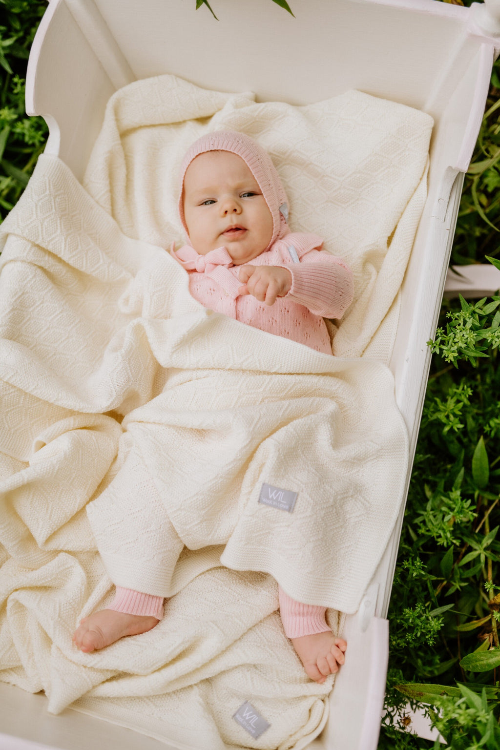 Merino wool baby blanket HAPPINESS