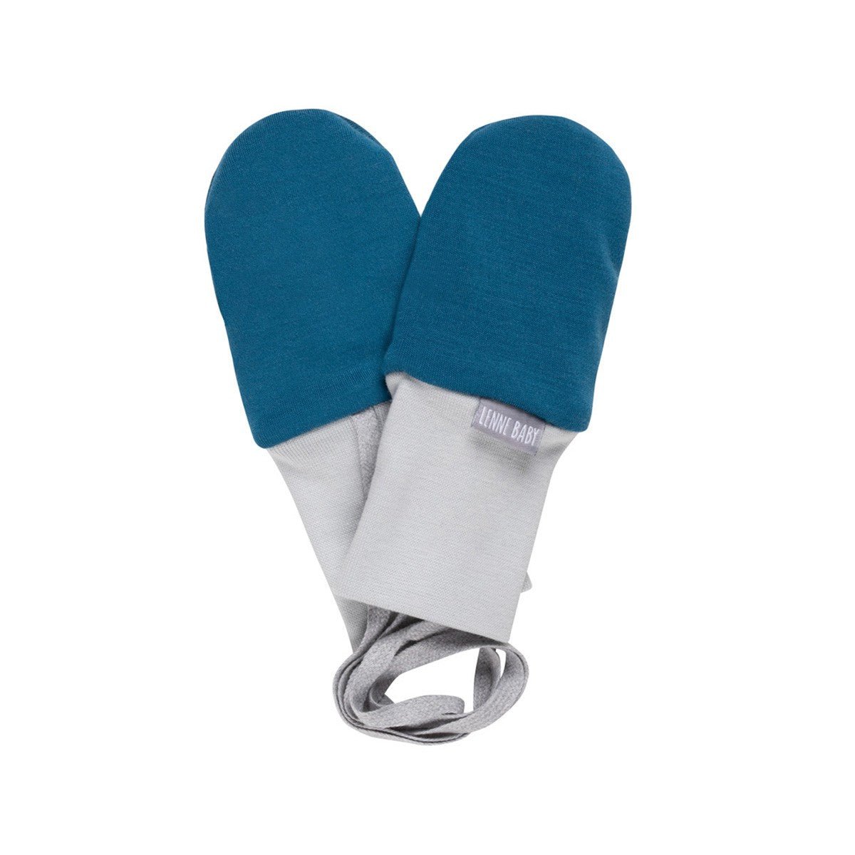 Merino Wool Baby Mittens – Teal Blue - Tiny Tugz™