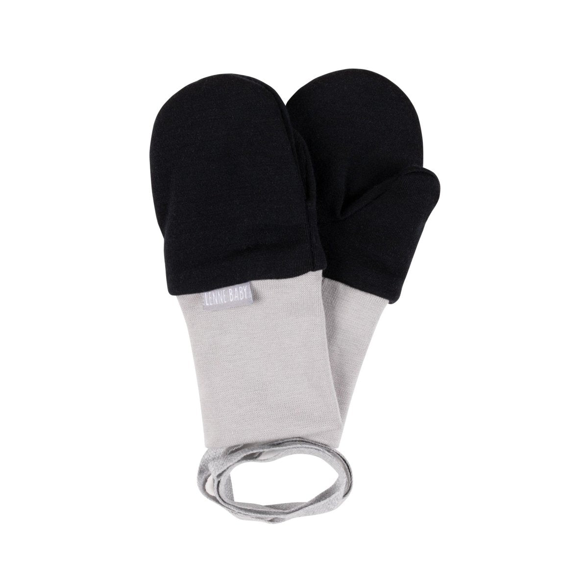 Merino Wool Baby Mittens with Thumb – Black - Tiny Tugz™