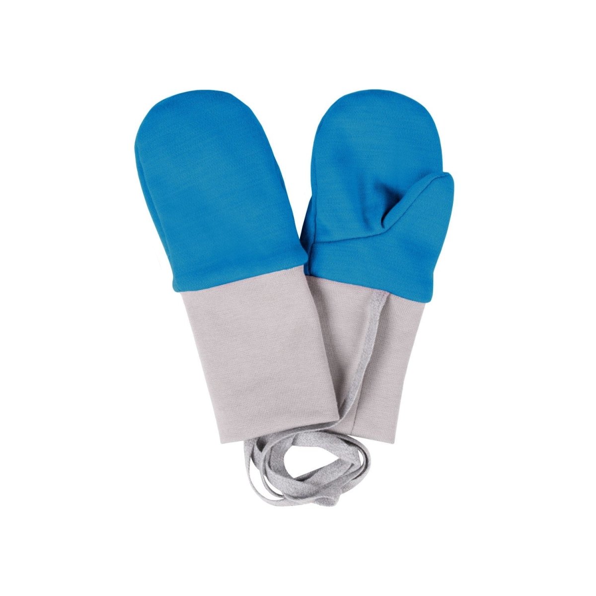 Merino Wool Baby Mittens with Thumb – Bright Blue - Tiny Tugz™
