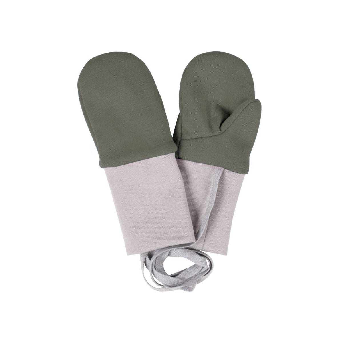 Merino Wool Baby Mittens with Thumb – Khaki / Green - Tiny Tugz™