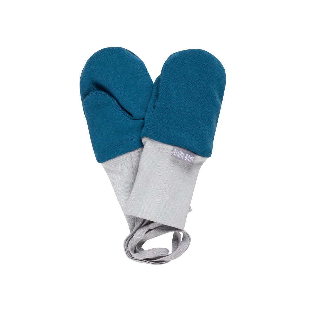Merino Wool Baby Mittens with Thumb – Teal Blue - Tiny Tugz™
