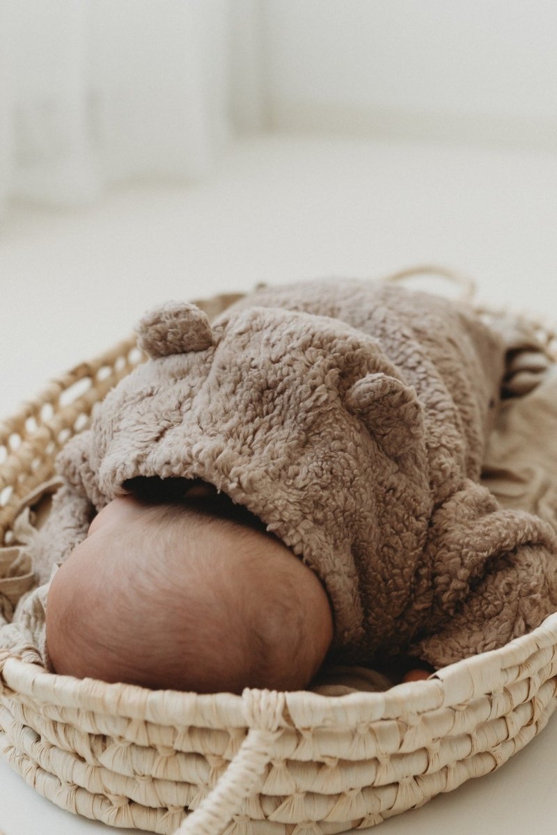Merino Wool & Cotton Baby Jumpsuit (Teddy) - Tiny Tugz™