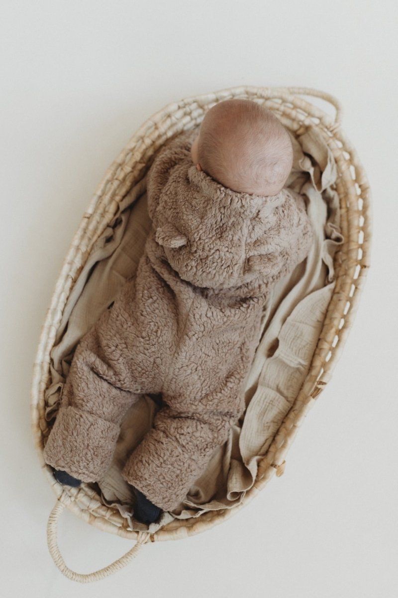Merino Wool & Cotton Baby Jumpsuit (Teddy) - Tiny Tugz™