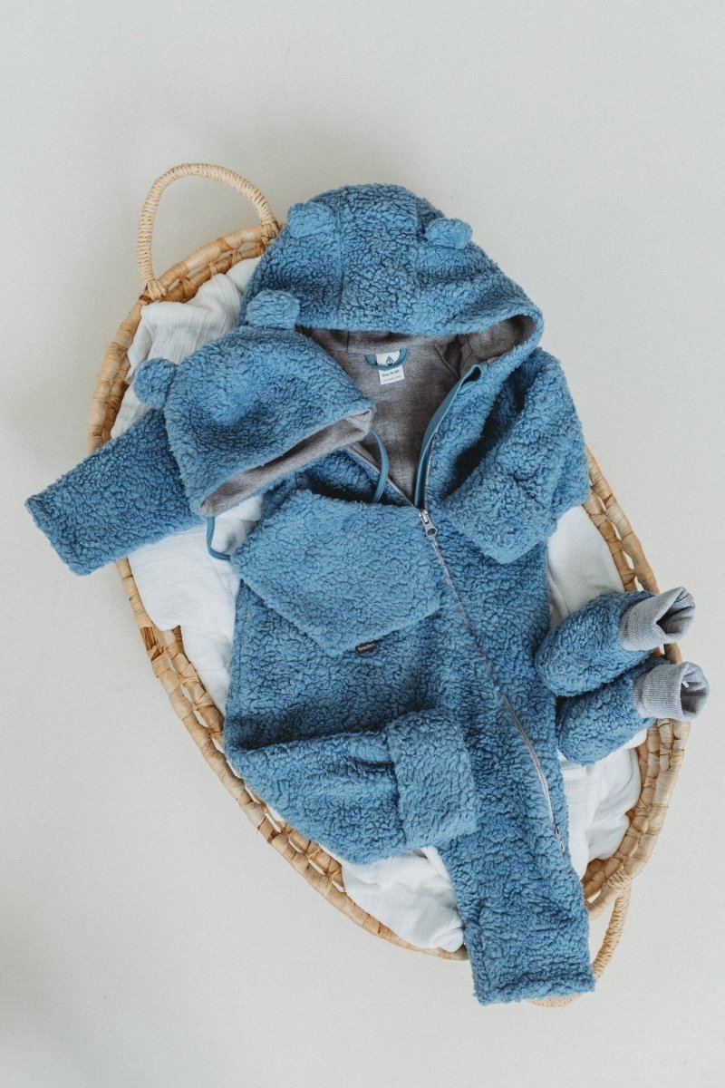 Merino Wool & Cotton Baby Jumpsuit (Teddy) - Tiny Tugz™