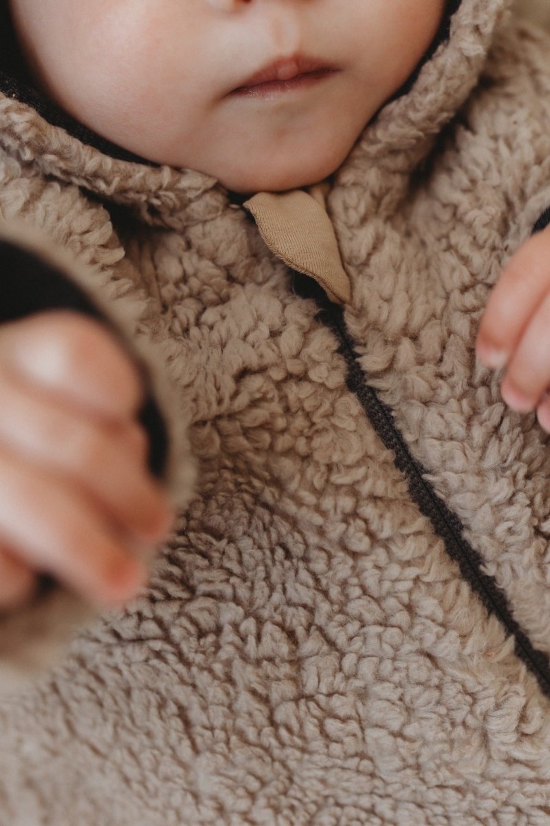 Merino Wool & Cotton Baby Jumpsuit (Teddy) - Tiny Tugz™