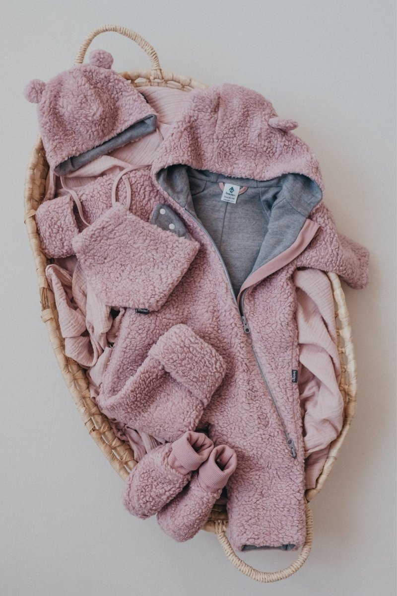Merino Wool & Cotton Baby Jumpsuit (Teddy) - Tiny Tugz™