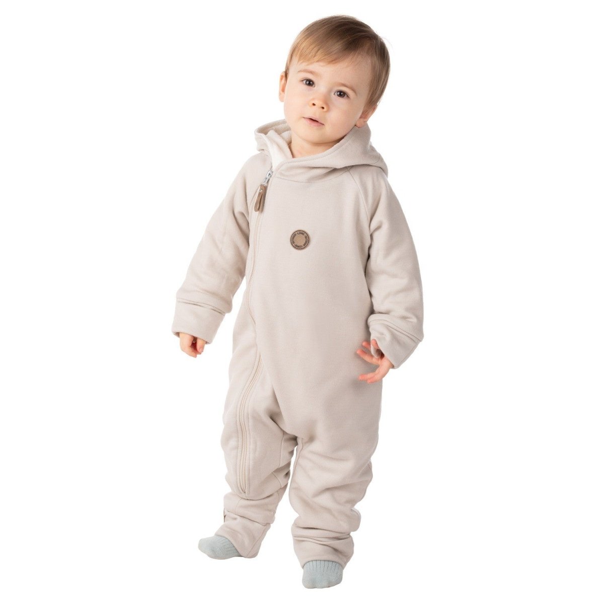 Merino Wool & Cotton Baby Overall (Bear Ears) – Beige - Tiny Tugz™