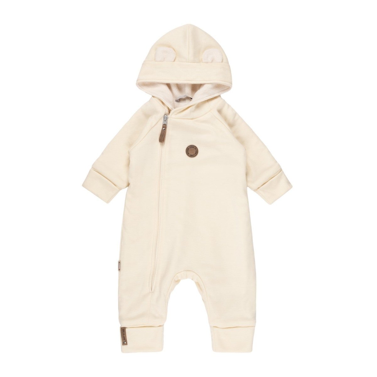 Merino Wool & Cotton Baby Overall (Bear Ears) – White - Tiny Tugz™