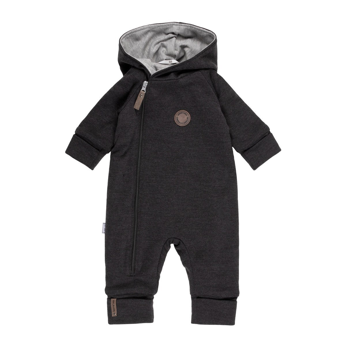 Merino Wool & Cotton Baby Overall – Dark Grey - Tiny Tugz™
