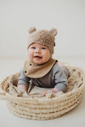 Merino Wool & Cotton Teddy Hooded Baby Hat (Theo) - Tiny Tugz™