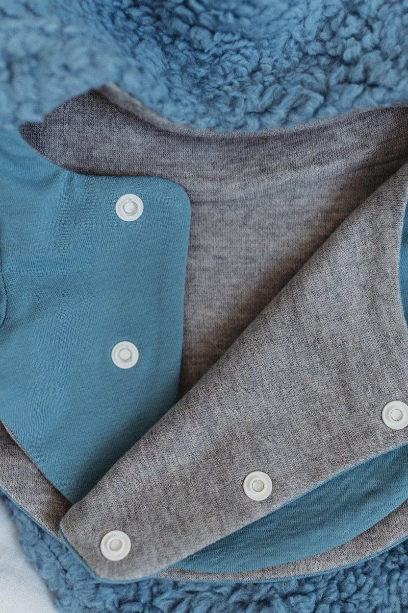 Merino Wool & Cotton Teddy Hooded Baby Hat (Theo) - Tiny Tugz™