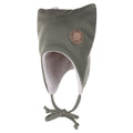 Merino Wool Tie-Up Baby Hat – Khaki Green - Tiny Tugz™