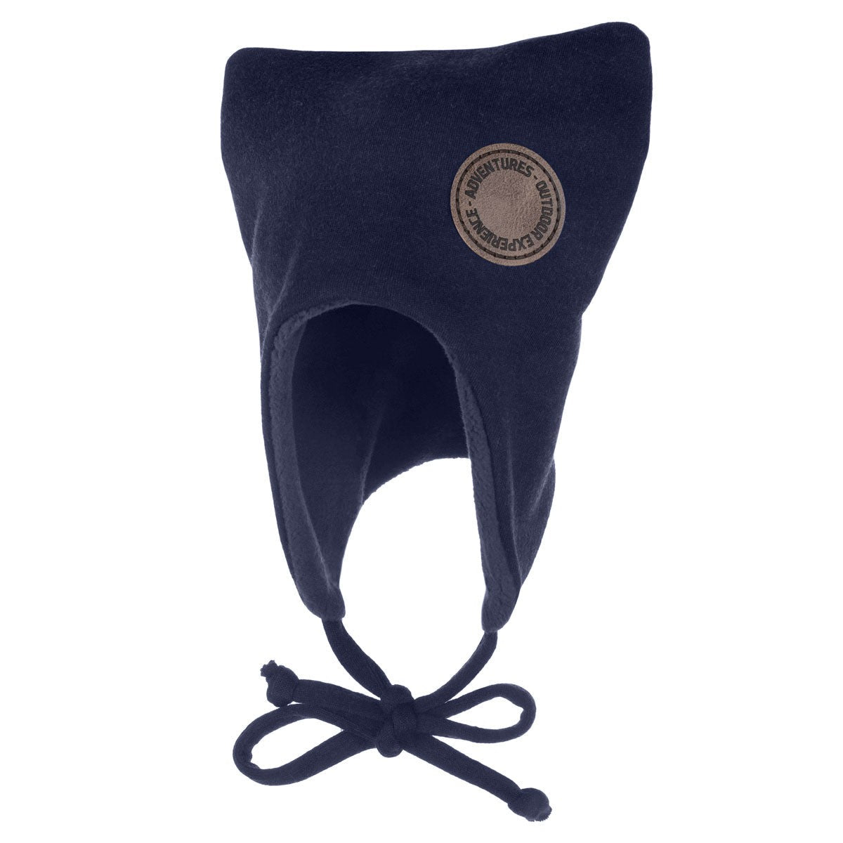 Merino Wool Tie-Up Baby Hat – Navy Blue - Tiny Tugz™