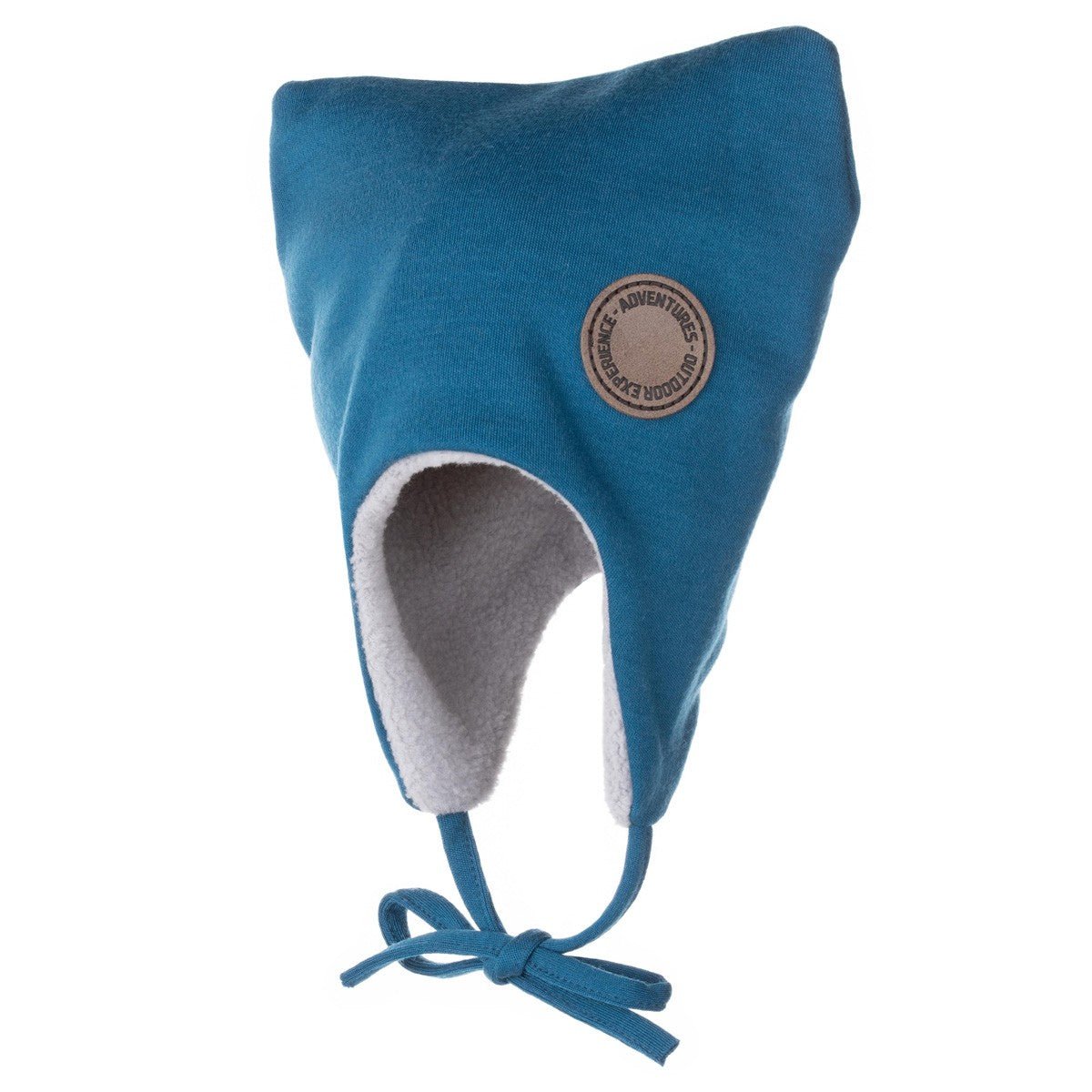 Merino Wool Tie-Up Baby Hat – Teal Blue - Tiny Tugz™