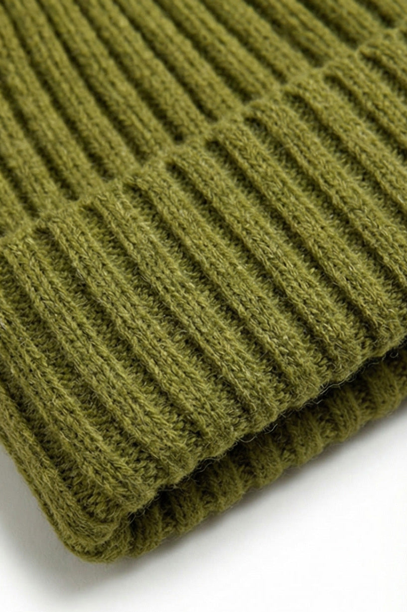 Knitted Merino Wool Baby Hat - Pickle