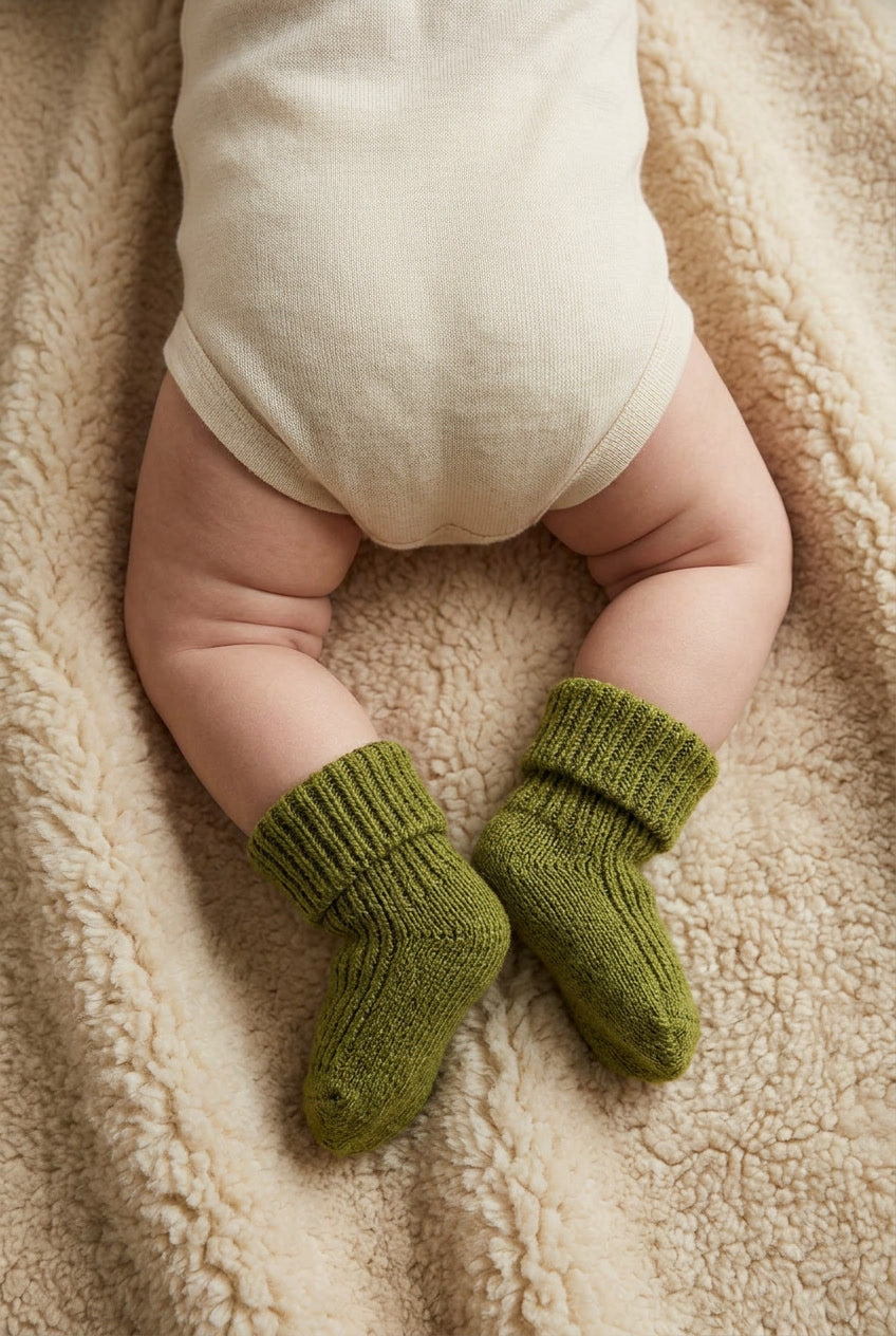 Wool Baby Socks - Pickle