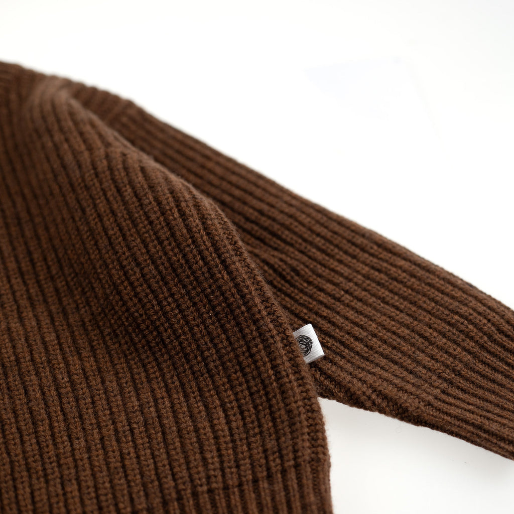 Knitted Wool Baby Sweater - Merino Wool - Brunette