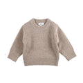 Knitted Wool Baby Sweater - Merino Wool - Garlic