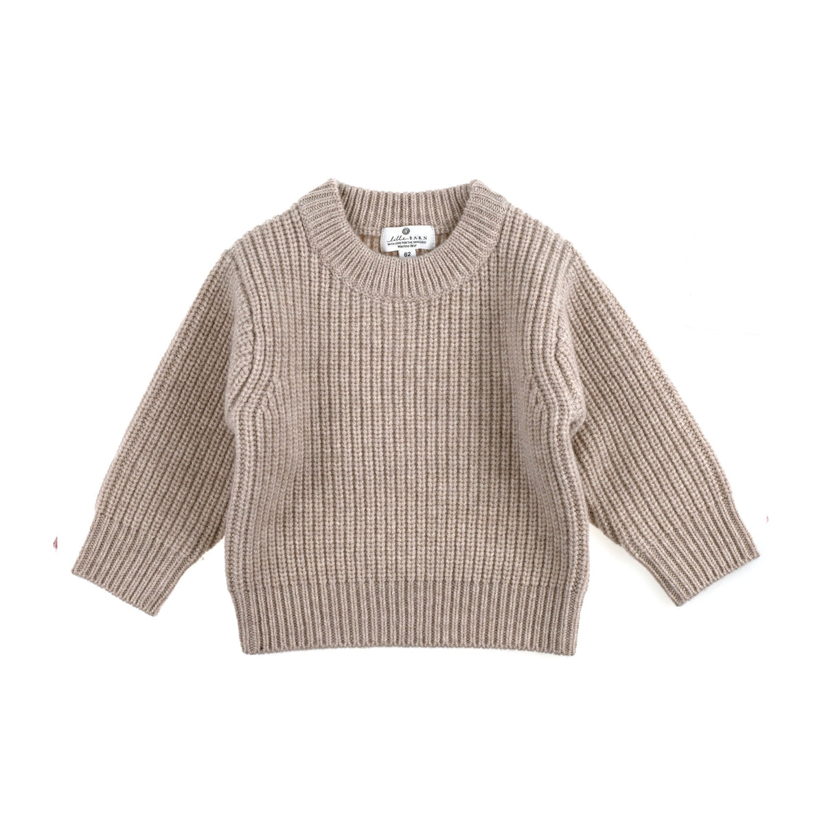 Knitted Wool Baby Sweater - Merino Wool - Garlic