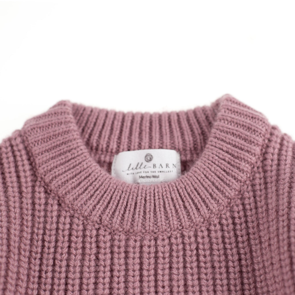 Knitted Wool Baby Sweater - Merino Wool - Haze