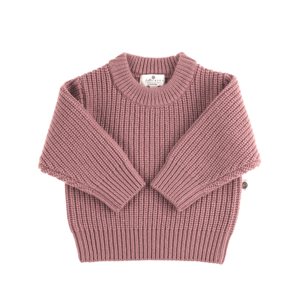 Knitted Wool Baby Sweater - Merino Wool - Haze