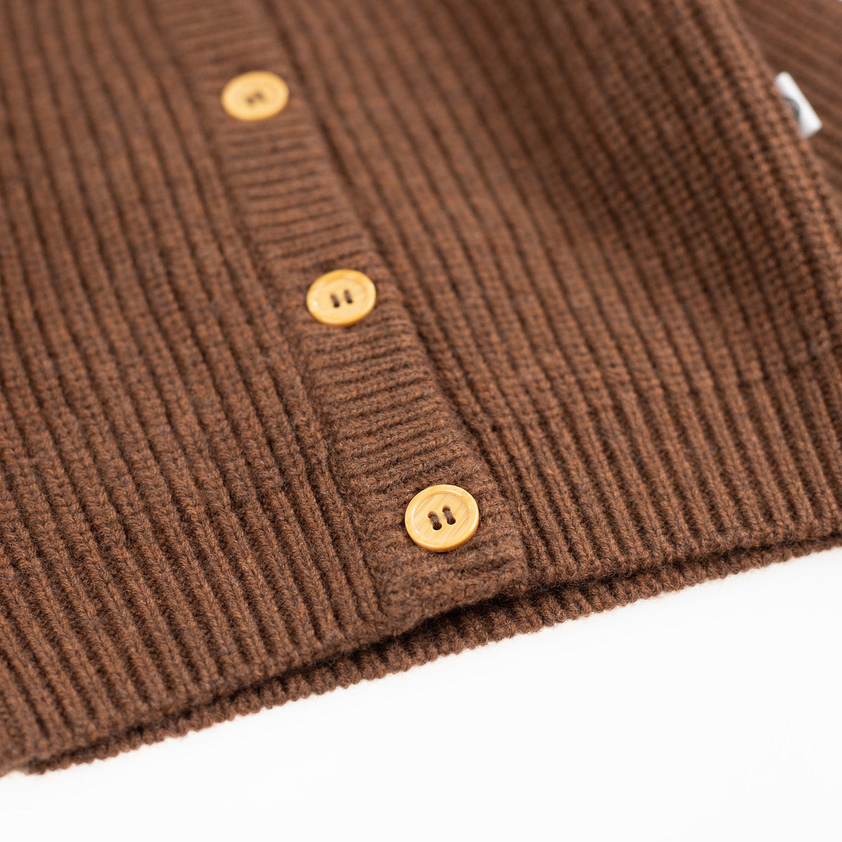 Knitted Wool Baby Cardigan - Merino Wool - Brunette