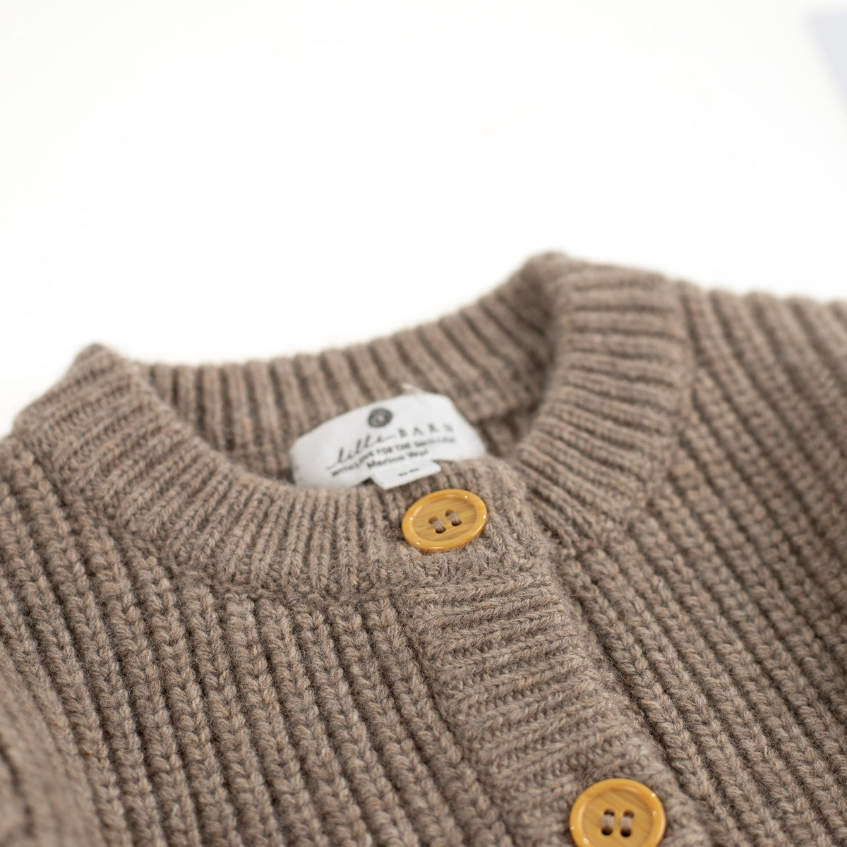 Knitted Wool Baby Cardigan - Merino Wool - Cobble