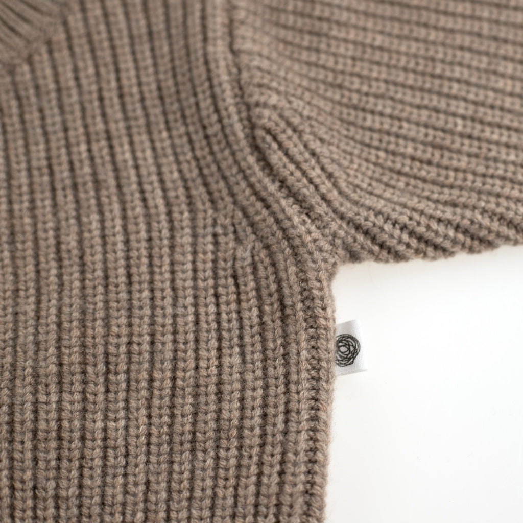 Knitted Wool Baby Cardigan - Merino Wool - Cobble