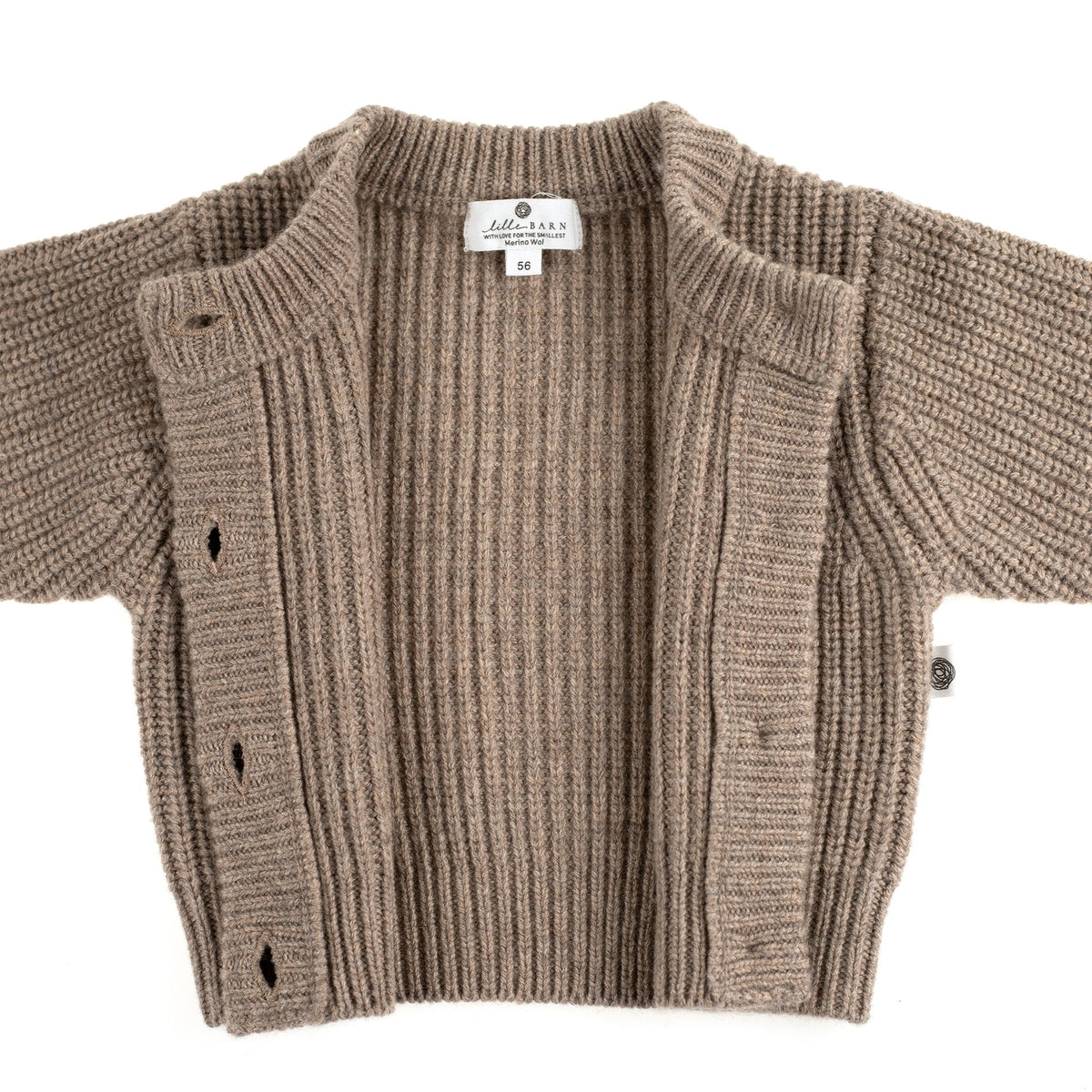 Knitted Wool Baby Cardigan - Merino Wool - Cobble