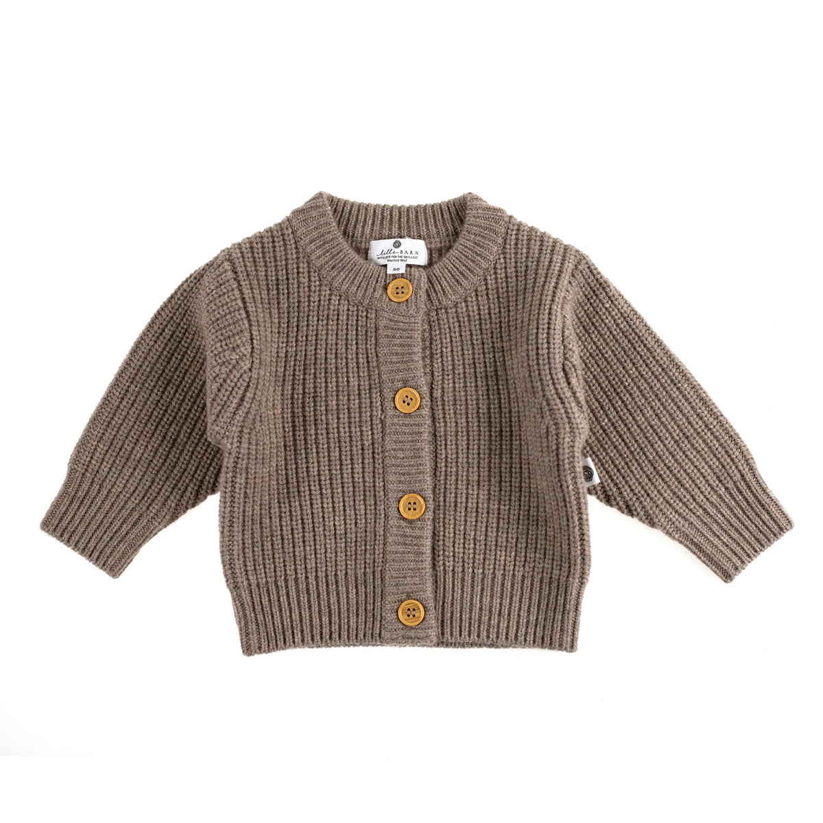 Knitted Wool Baby Cardigan - Merino Wool - Cobble