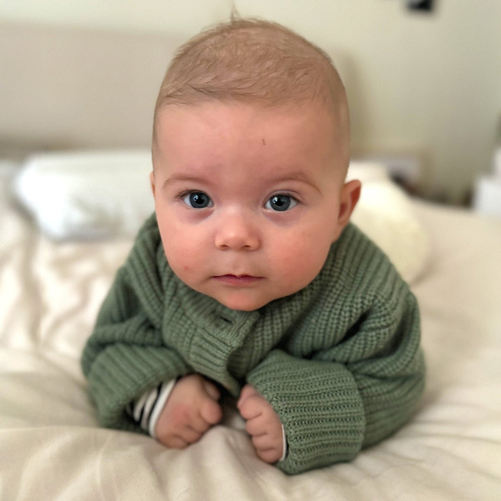 Knitted Wool Baby Cardigan - Merino Wool - Harper