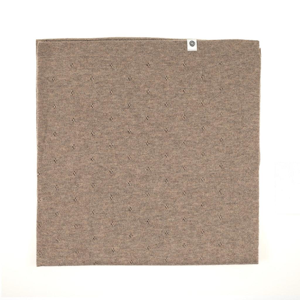 Wool Baby/Children's Blanket / Swaddle Blanket - Pointelle Knit - Merino Wool - Cobble