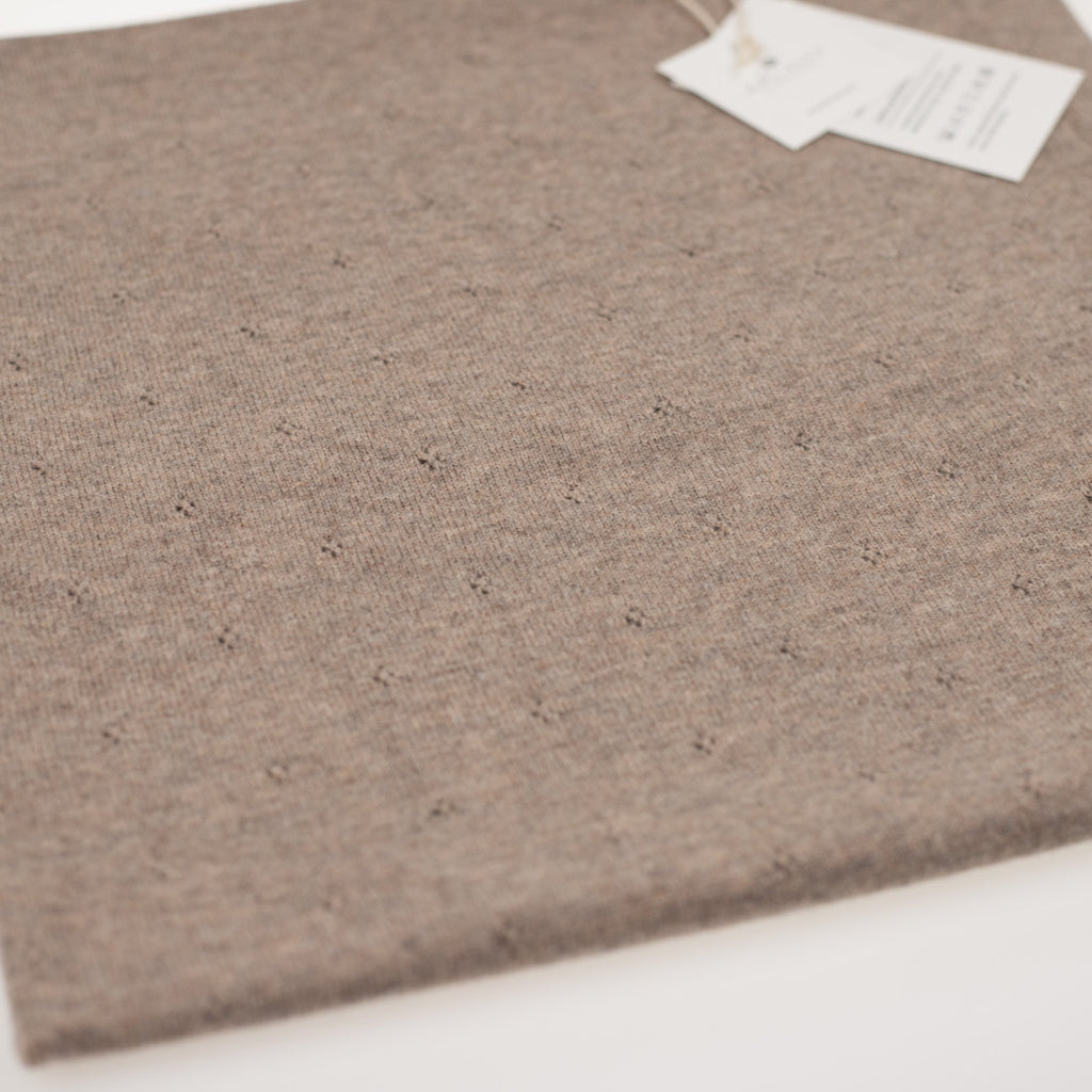 Wool Baby/Children's Blanket / Swaddle Blanket - Pointelle Knit - Merino Wool - Cobble