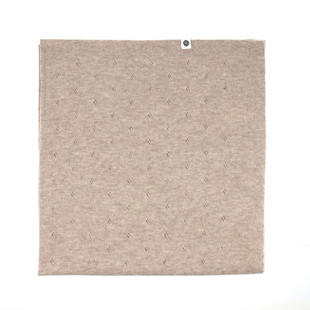 Wool Baby/Children's Blanket / Swaddle Blanket - Pointelle Knit - Merino Wool - Garlic