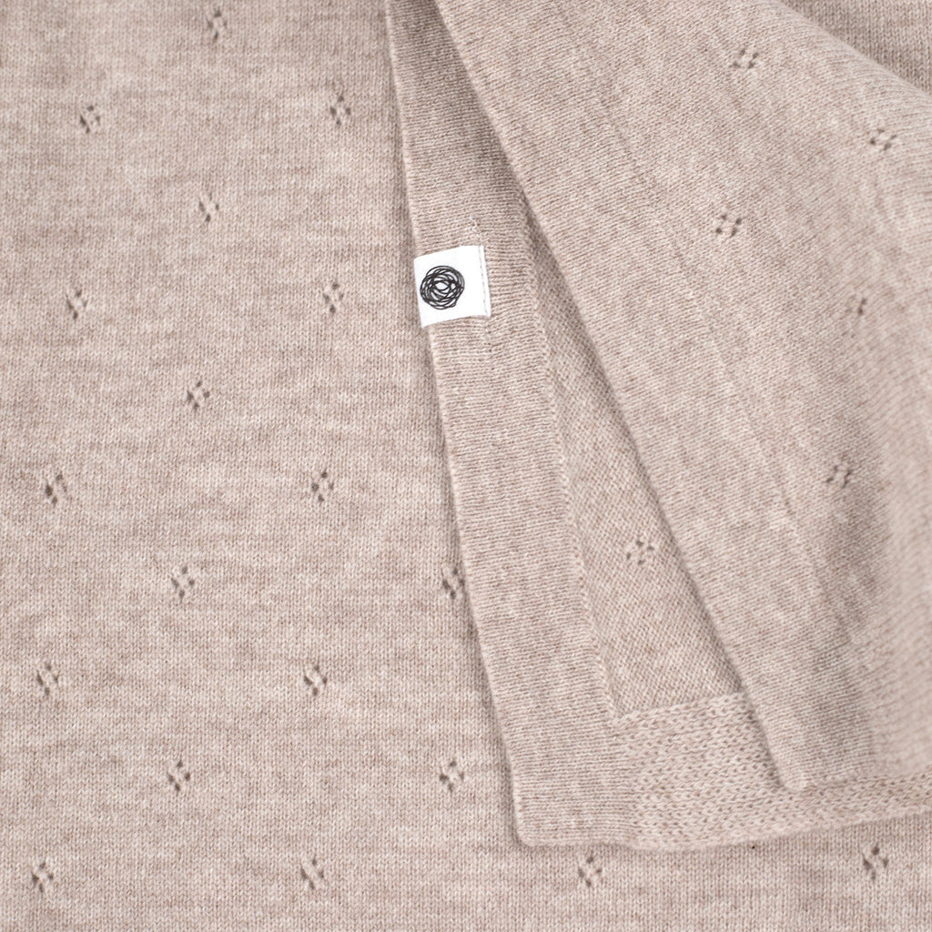 Wool Baby/Children's Blanket / Swaddle Blanket - Pointelle Knit - Merino Wool - Garlic
