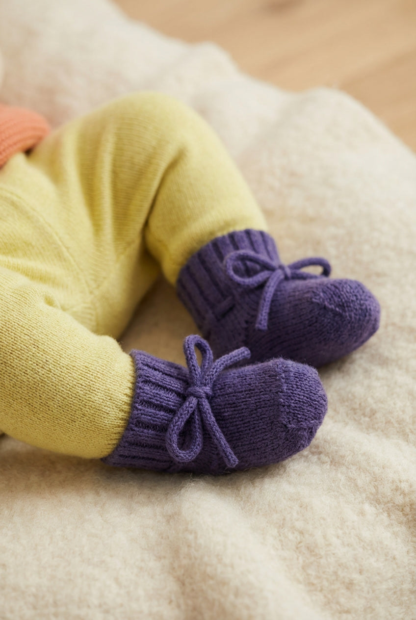 Wool Baby/Newborn Socks - Merino Wool - Violet