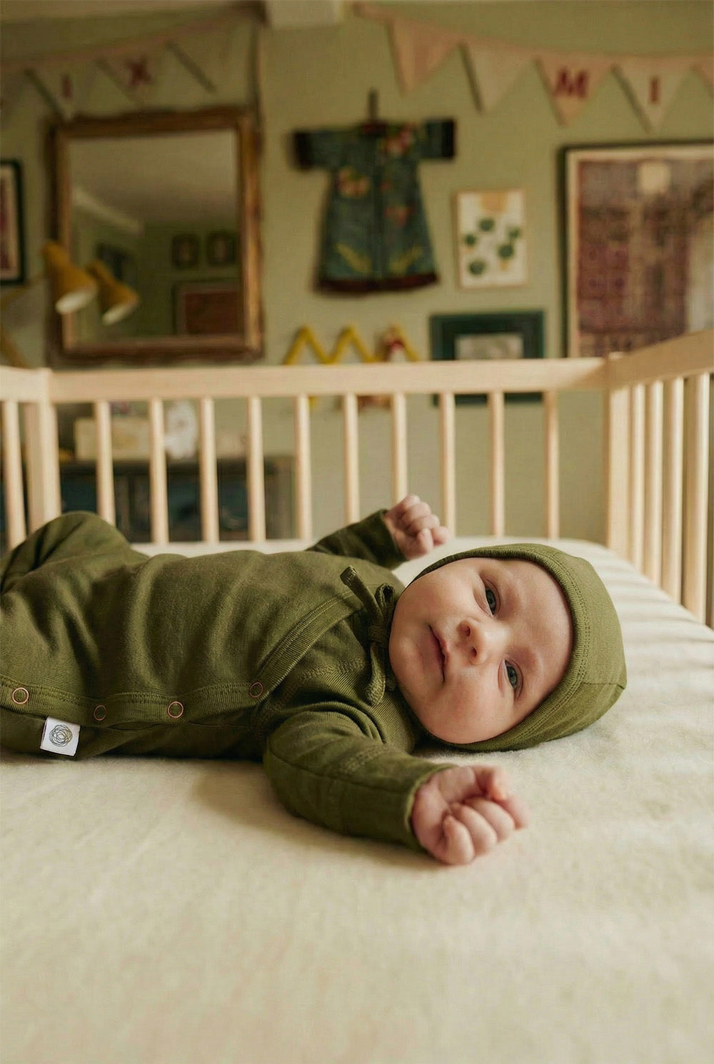 Wool Romper / Crawl Suit - Merino Wool - Fir Green