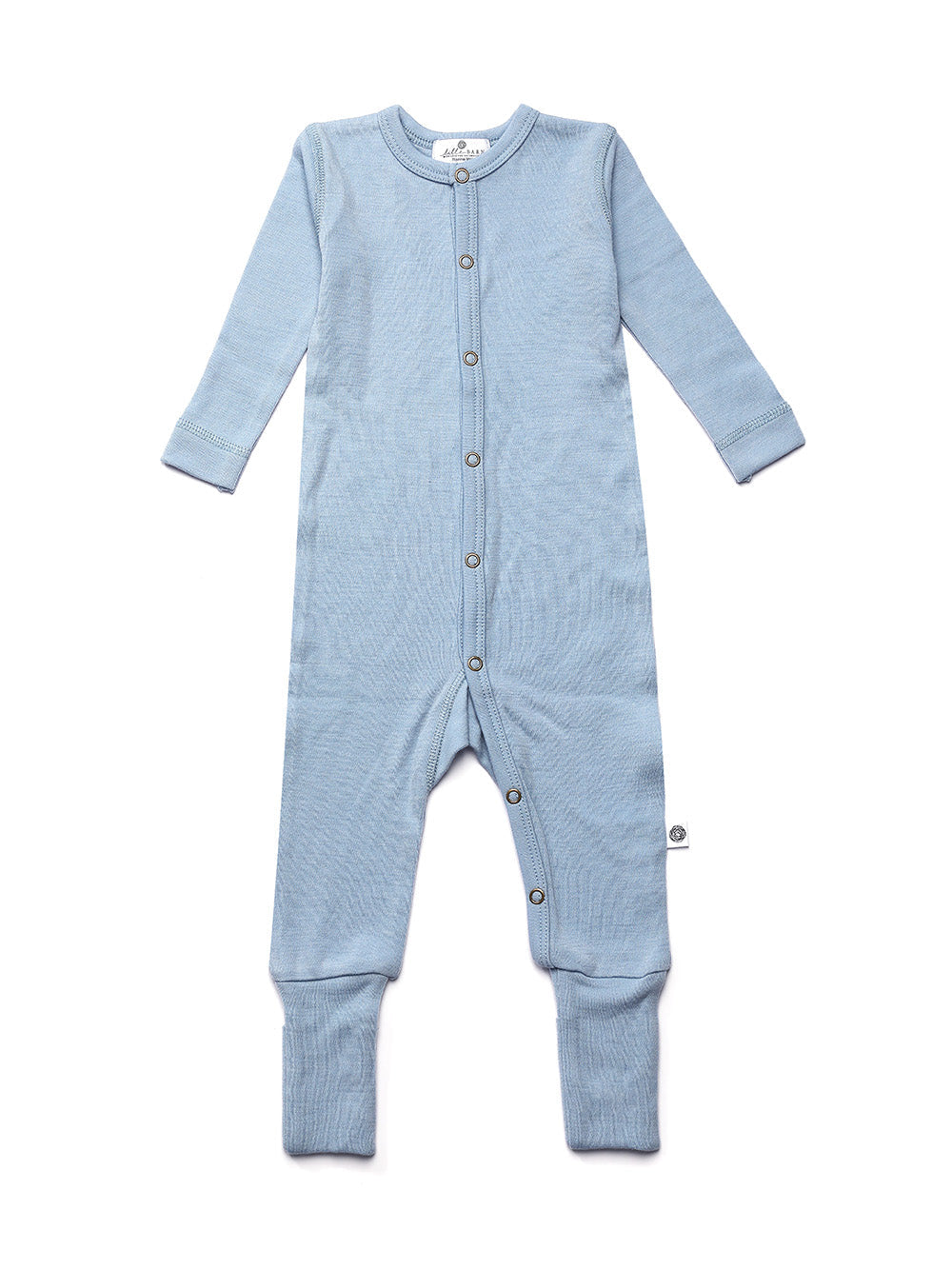 Wool Baby Playsuit - Merino Wool - Blue Fog