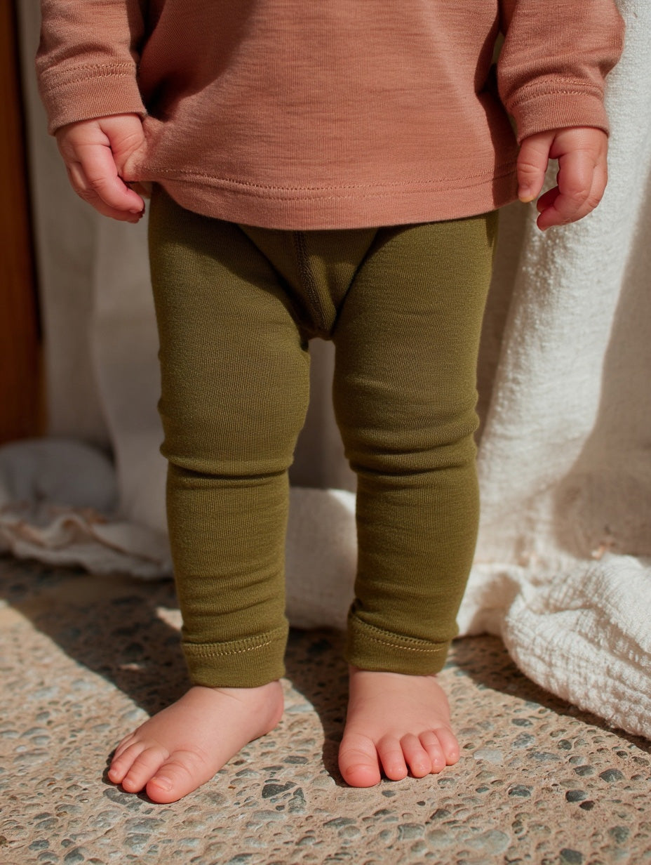 Wool Children's Pants - Merino Wool - Fir Green