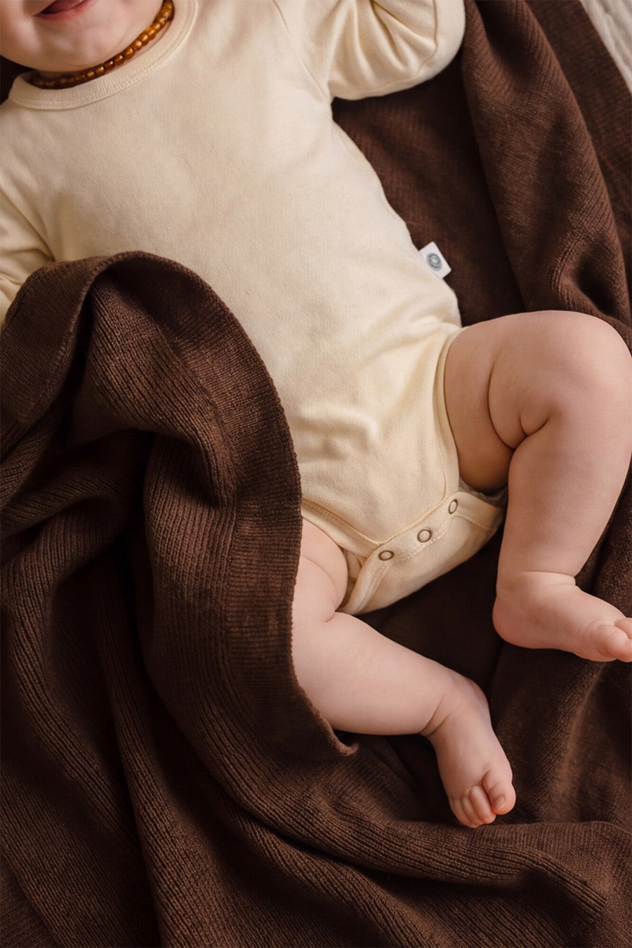 Knitted Wool Baby/Children's Blanket - Merino Wool - Brunette