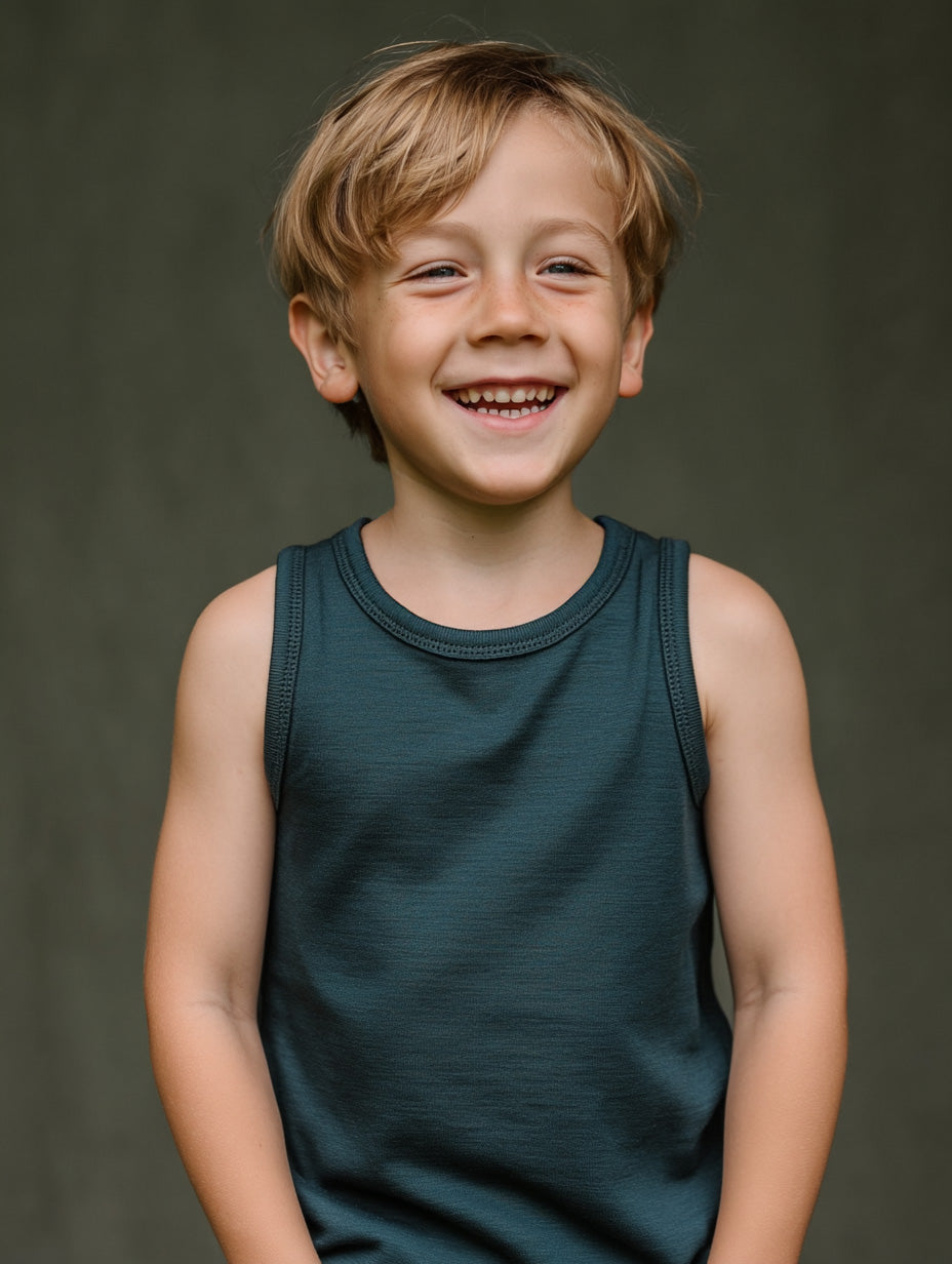 Wool Children's Shirt - Merino Wool - Orion Blue