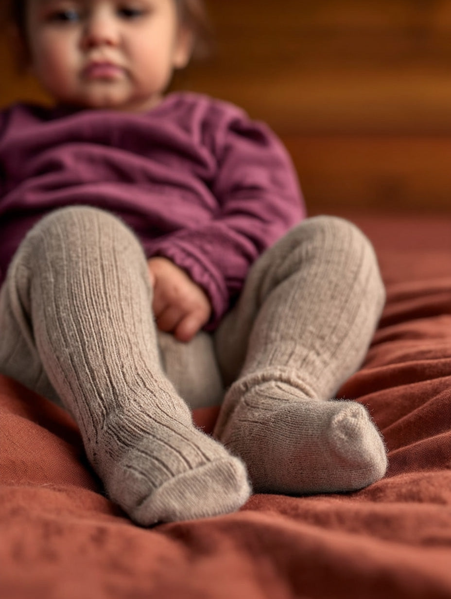 Wool Baby & Children's Tights - Merino Wool - Garlic