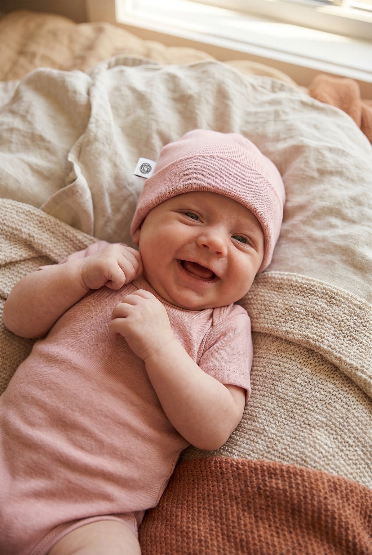 Wool Baby Hat - Merino Wool - Misty Rose