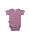 Wool Wrap Romper, Short Sleeve - Merino Wool - Lavender Mist