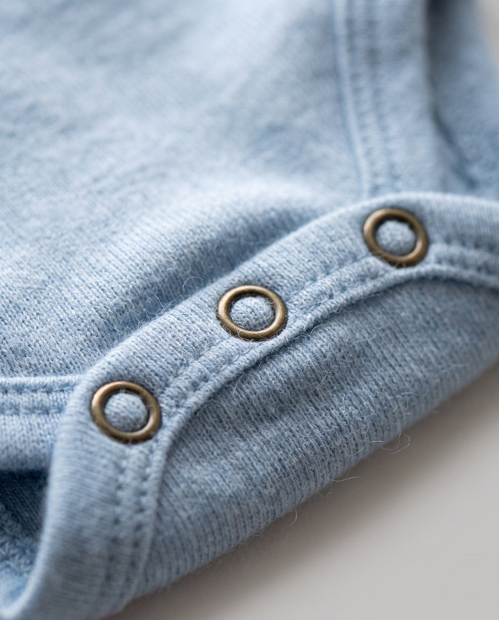 Wool Wrap Romper, Long Sleeve - Merino Wool - Blue Fog
