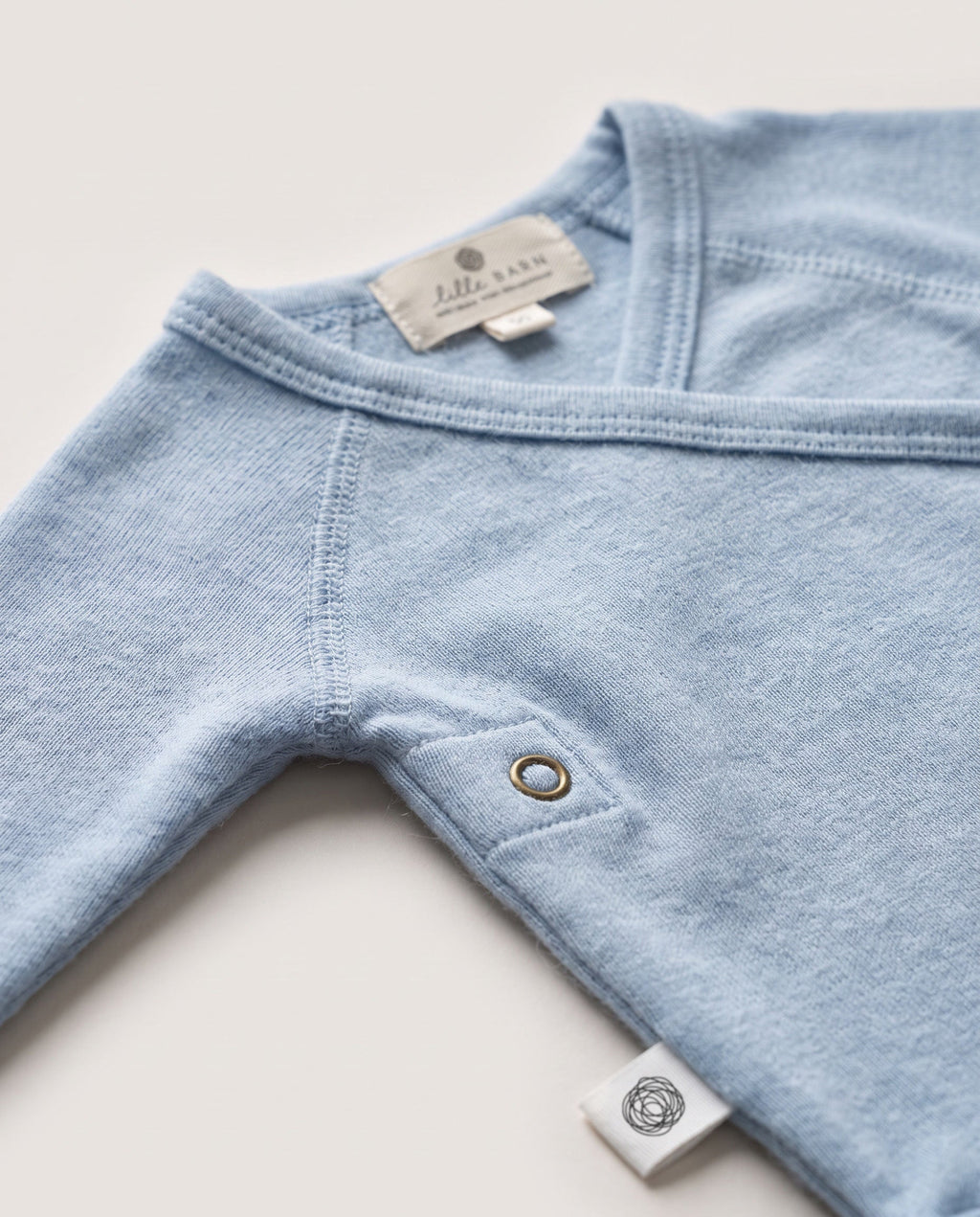 Wool Wrap Romper, Long Sleeve - Merino Wool - Blue Fog
