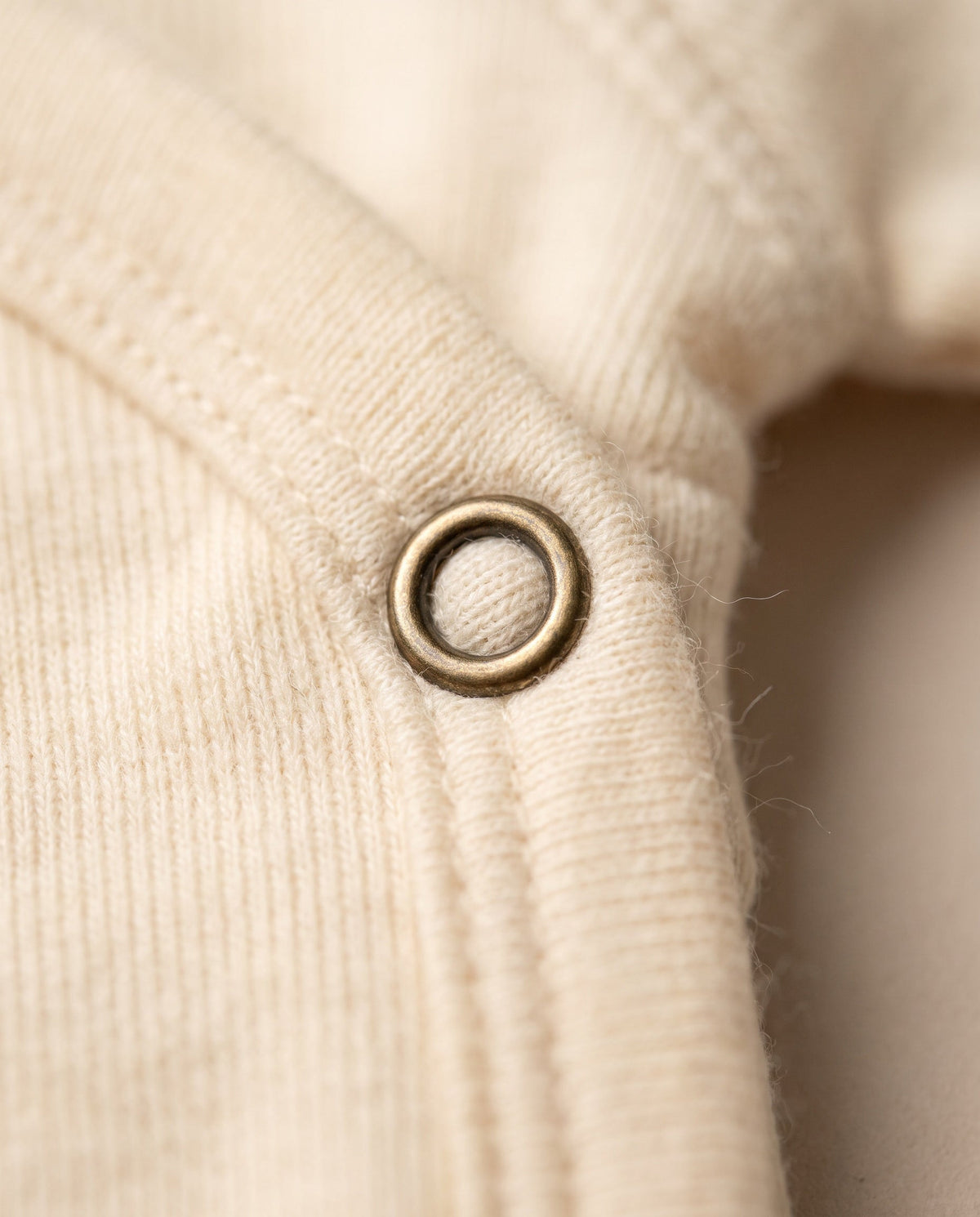 Wool Wrap Romper, Long Sleeve - Merino Wool - Natural